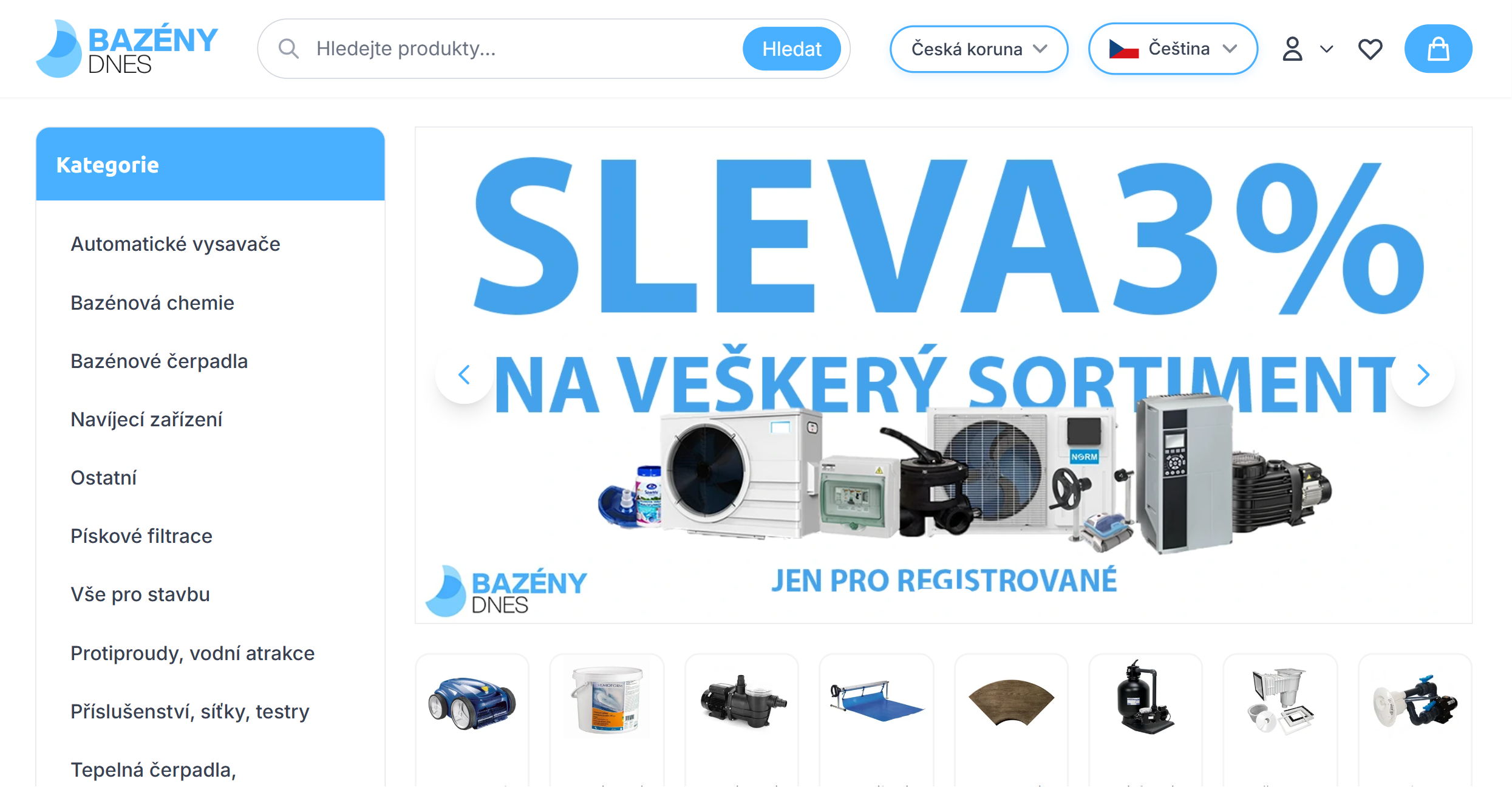 Nový e-shop BazényDnes po migraci na řešení na míru