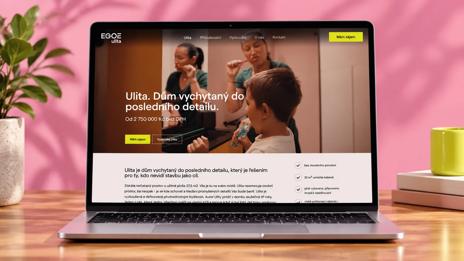 Ilustrační reklamní mockup projektu EGOÉ ULITA