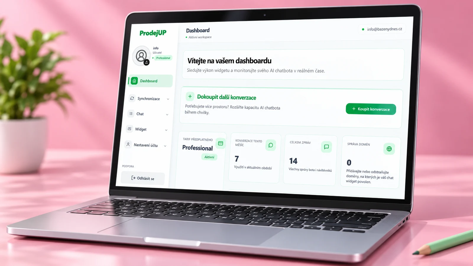 Ilustrační detail rozhraní projektu ProdejUP