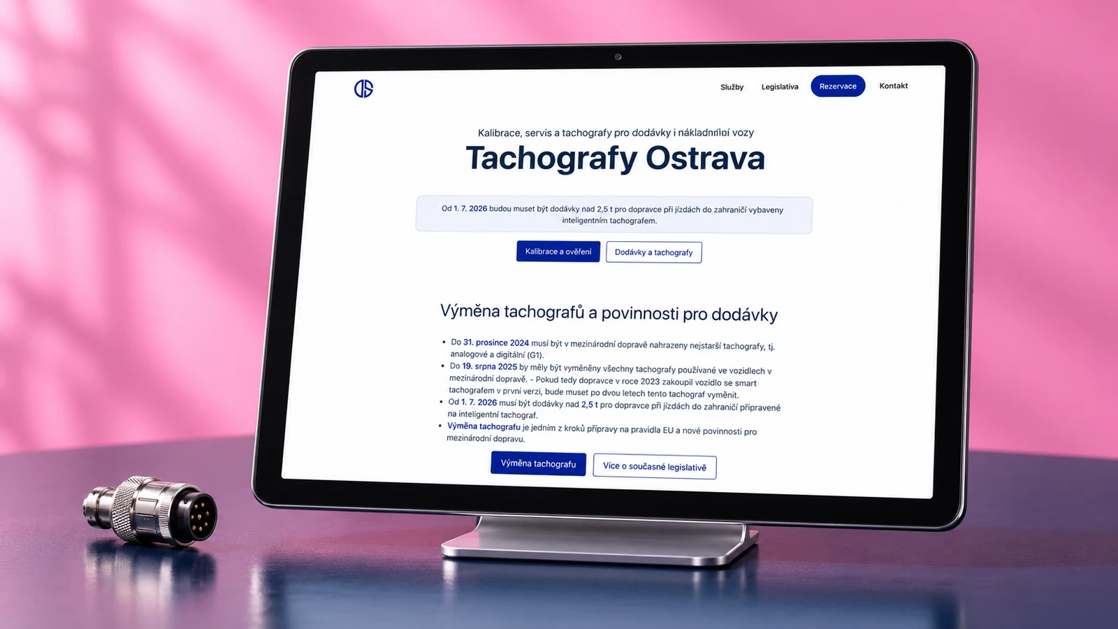 Ilustrační detail rozhraní projektu Tachografy DS