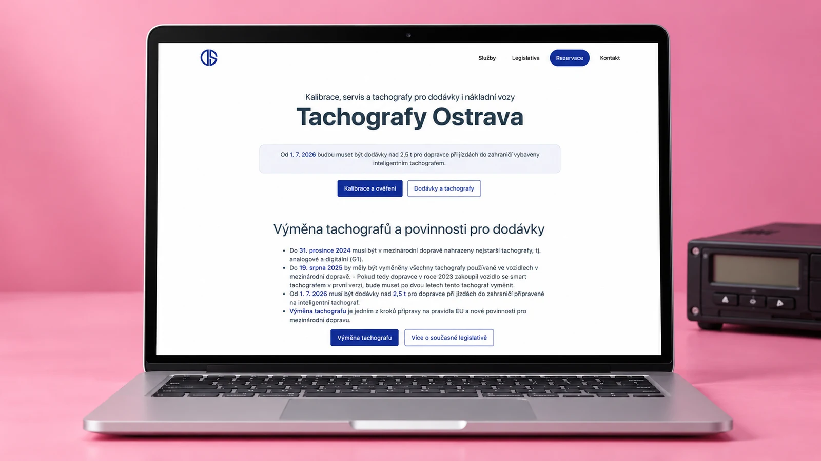 Tachografy DS: z Joomly na vlastní web: náhled realizovaného projektu